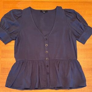 Madewell Deep Blue Button-Down Blouse